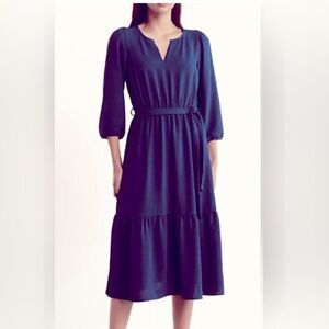 Brand New Lucky Brand Parachute Purple Tie Midi Flowy Dress Medium